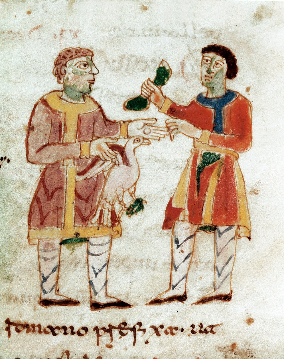 Kyllingsælgeren (miniature, 9. århundrede) af Unknown artist