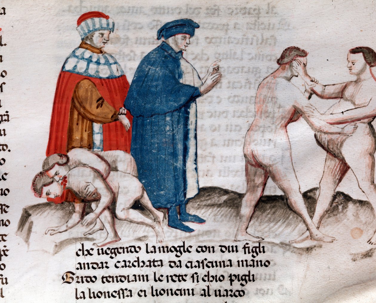 Forfalsknerne (sang 30 fra helvede, i den guddommelige komedie - miniature af Unknown artist