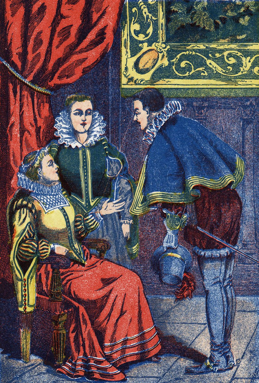 Dansen. Anonym illustration til "" Askepot", fortælling af Charles Perrault (1628-1703), fransk forfatter. Billedmateriale Marcel Vagne, Jarville Nancy, udateret (slutningen af det 19. århundrede). af Unknown artist