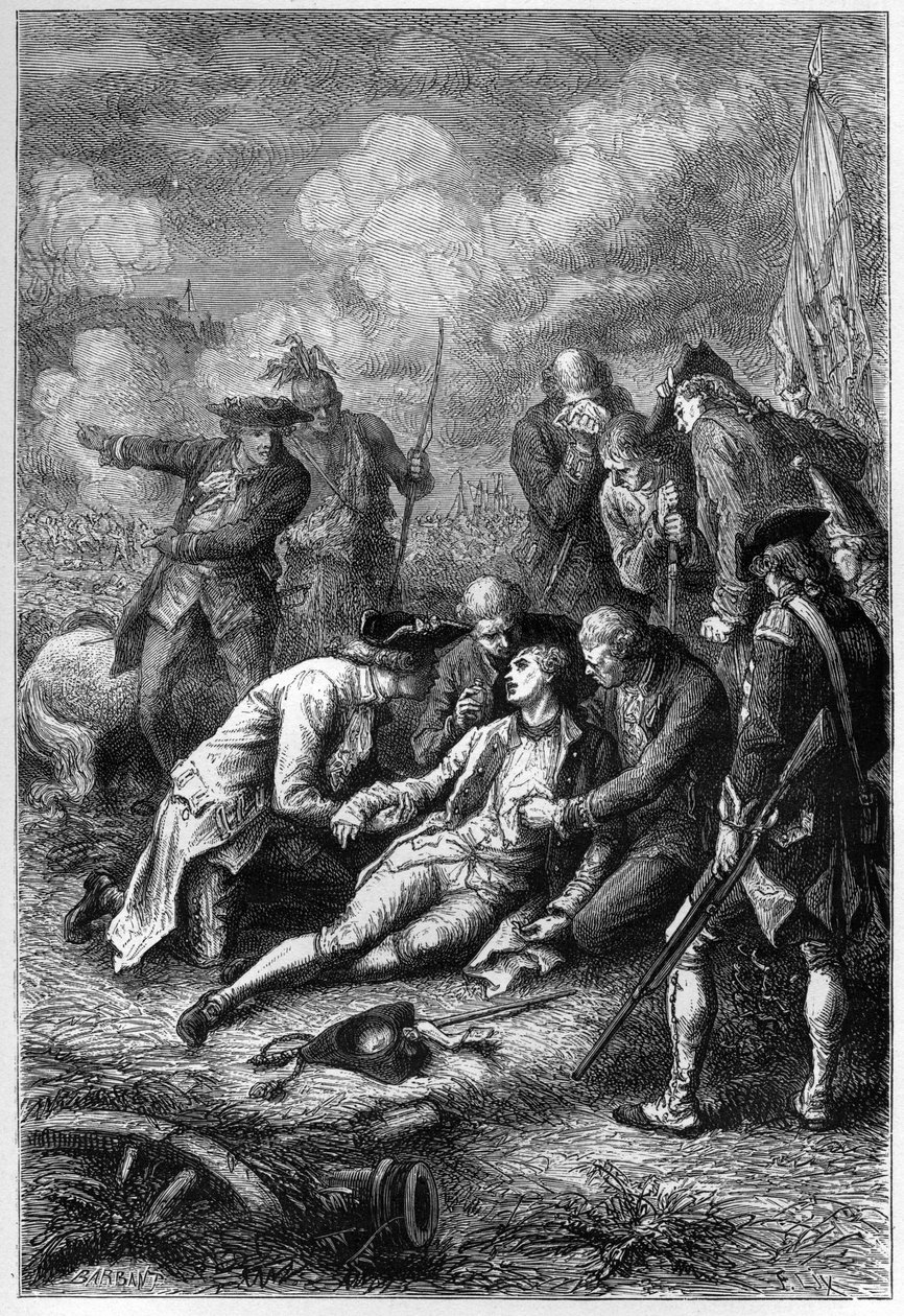 James Wolfes (1727-1759) død på Abrahams sletter, Quebec af Unknown artist