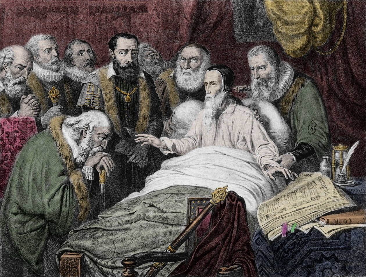 Jean Calvins død (1509 - 1564). af Unknown artist