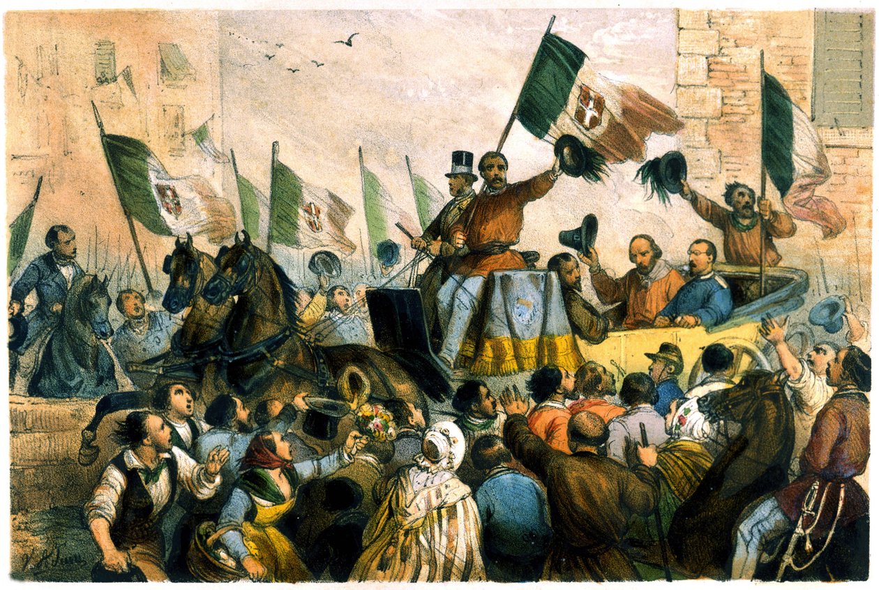 Giuseppe Garibaldis indgang til Napoli den 7. oktober af Unknown artist