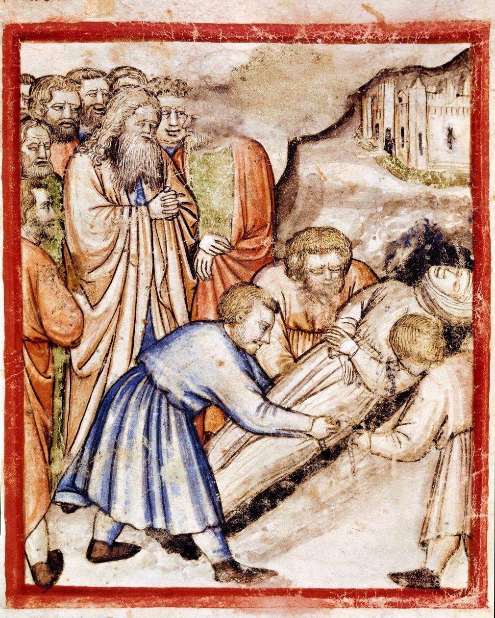 Sarah Miniatures begravelse fra codex 212 (eller Padovano Codice eller Bible of Padua) 1390-1400 Rovigo, Accademia dei Concordi af Unknown artist