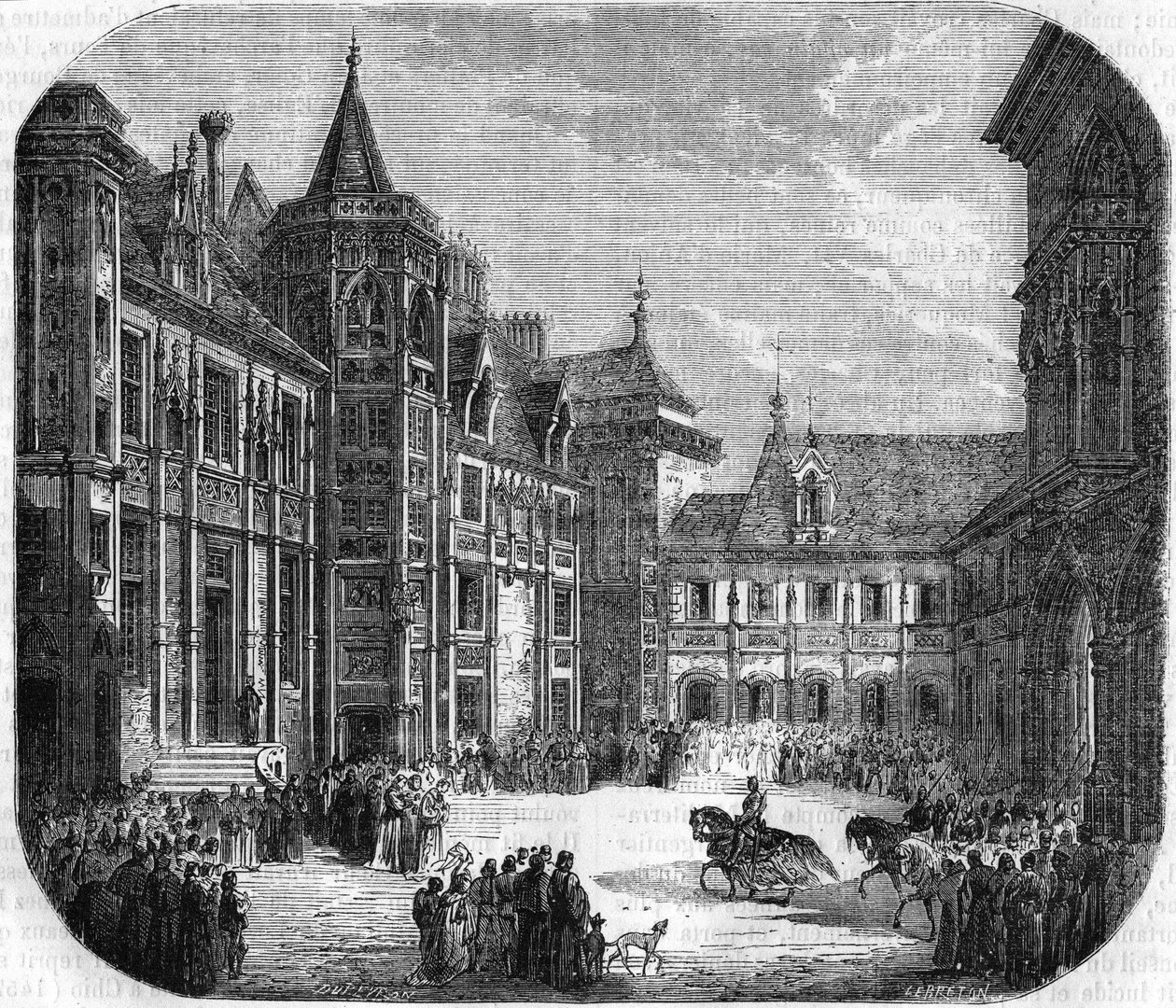 Huset af Jacques Coeur (ca. 1400-1456), sølv-toner af kong Charles VII. Indgravering af det 19. århundrede. af Unknown artist