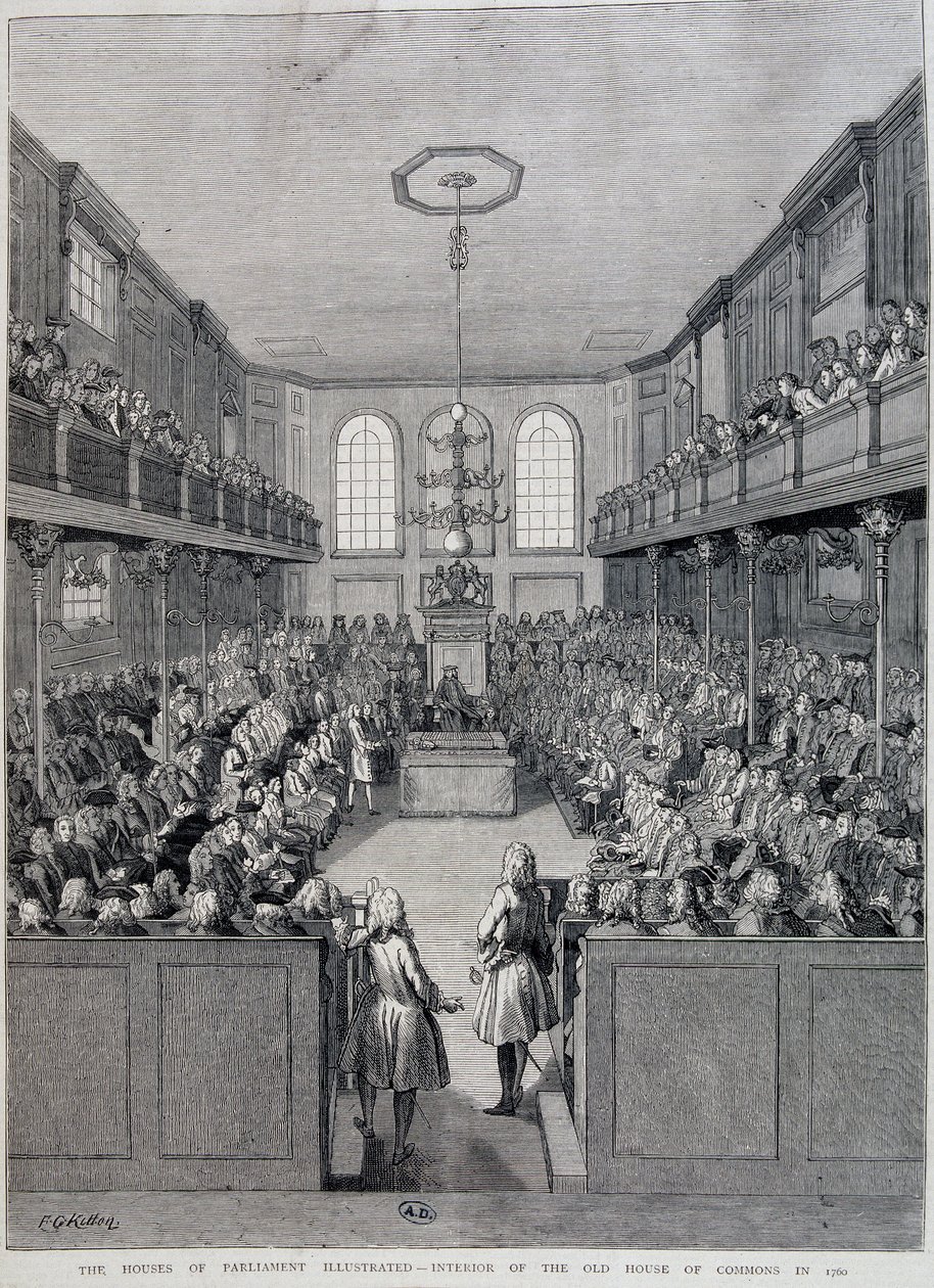 Det indre af London House of Commons i 1760 af Unknown artist