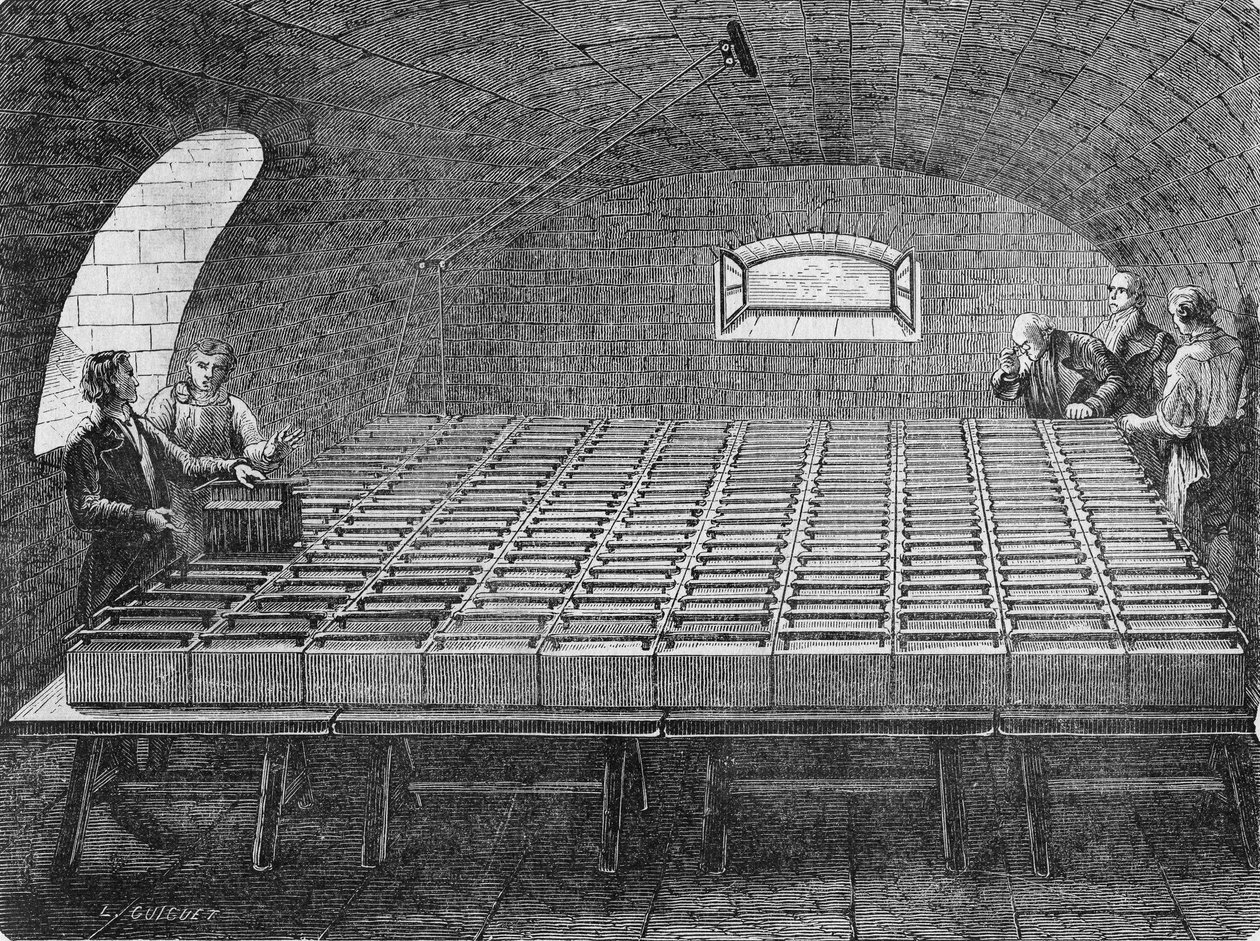 Den store bunke Hyde Wollaston bygget til Humphry Davy i 1807. I” Album de la Science””, Éditions Jouvet af Unknown artist