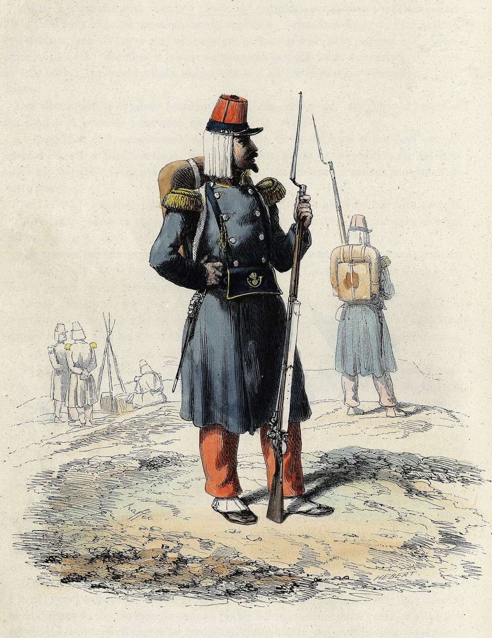 Den franske hærs lette infanteri under ekspeditionen i Algier i 1830, I "" L