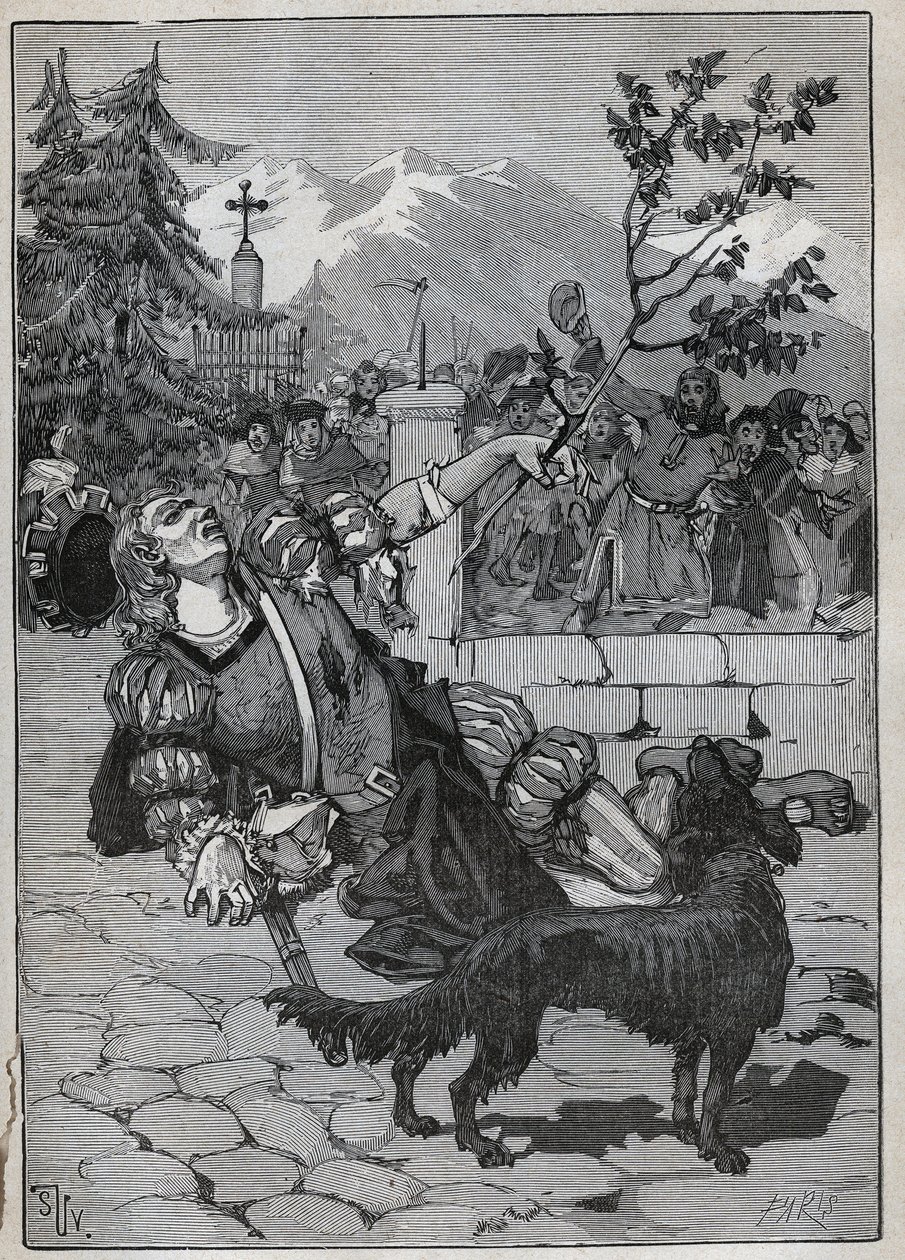 Fribourgs lindetræ: en soldat fra Helvetic Confederation kom til Fribourg for at meddele Schweiz