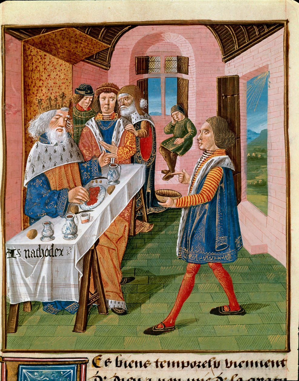 Måltidet af kongen af Sicilien, Arthagogles Miniature fra "The Book of Good Moors"" af James the Great (1360-1415/1418), dedikeret til John Duke of Berry af Unknown artist