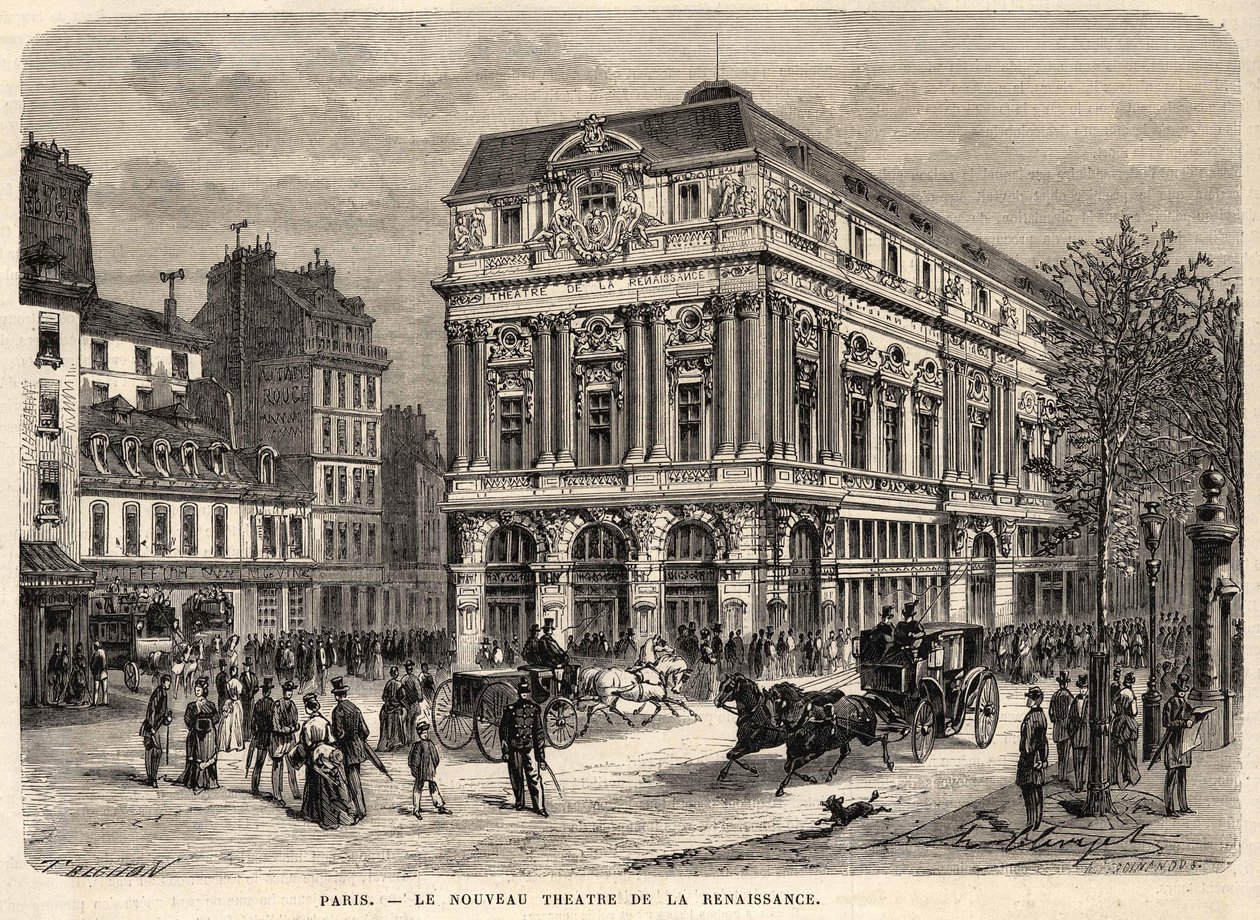Det nye renæssanceteater i Paris i 1873. af Unknown artist