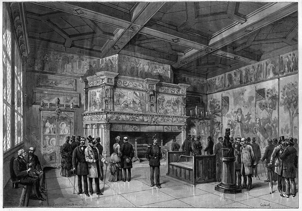 Det nye værelse på Musee de Cluny i Paris i 1883 af Unknown artist
