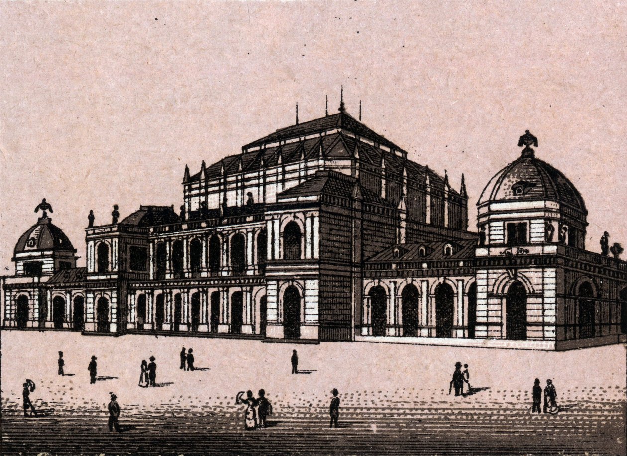 Den nye børs i Frankfurt, Tyskland (Frankfurt, Tyskland) i "Verden illustrerer 168 visninger" Udateret (slutningen af det 19. århundrede) af Unknown artist