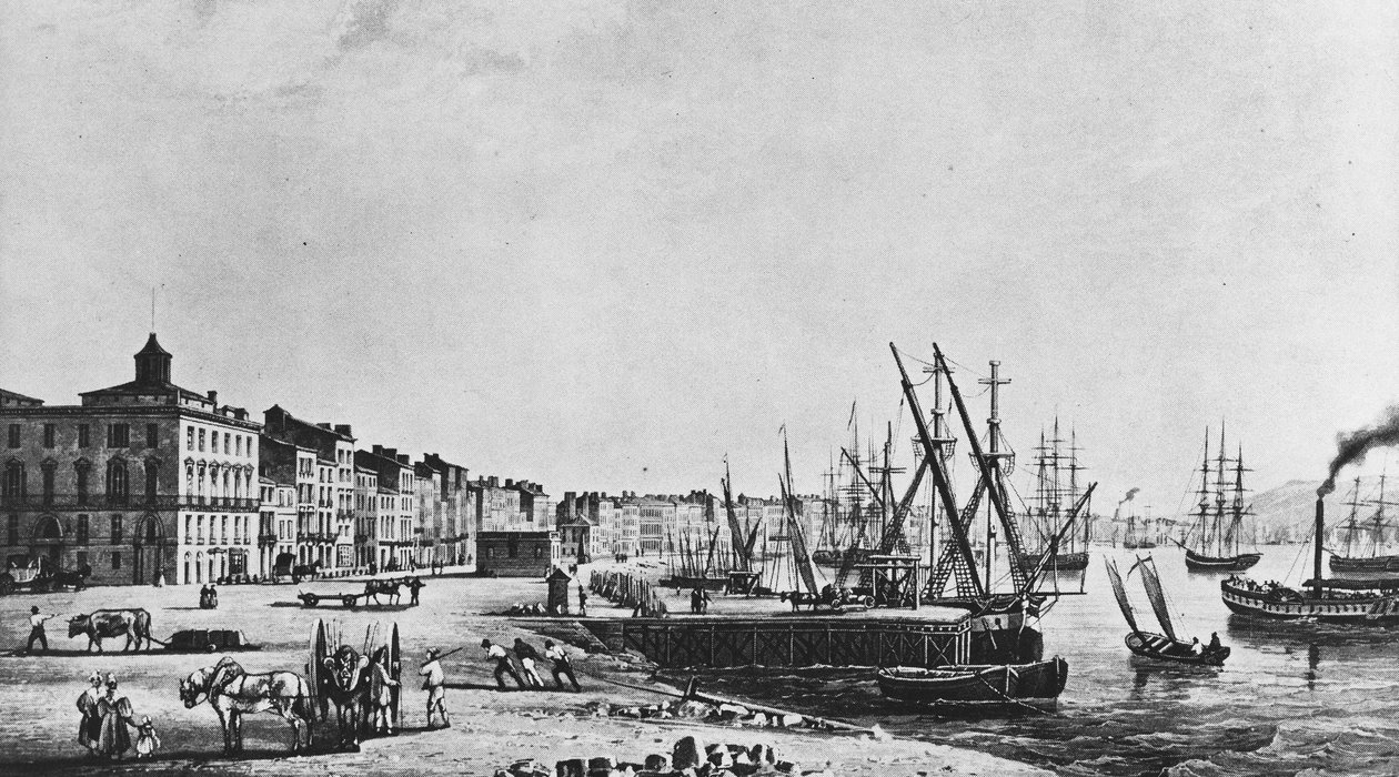 Kajen i Bordeaux i 1833 af Unknown artist