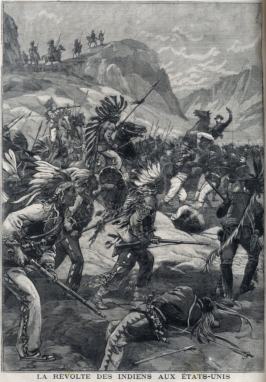 Det røde hud indiske oprør fra det nordlige Minnesota i USA i 1898. af Unknown artist