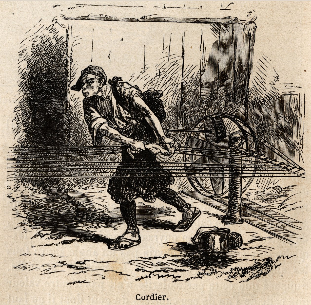 Rebslageren. Gravering til illustration af rejsen til Japan i 1863-1864 af Aime Humbert, minister for Det Schweiziske Forbund, i "Le tour du monde, nouveau journal des voyages", udgivet under ledelse af Edouard Charton af Unknown artist
