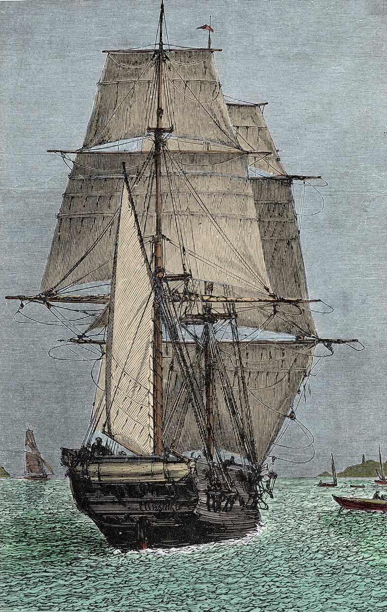 Skibet "Beagle" (ekspedition, hvor Darwin deltog som naturforsker af Unknown artist