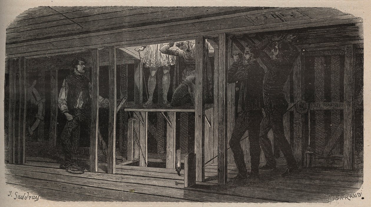 Teatertricks - synke - gravering af 1875 af Unknown artist