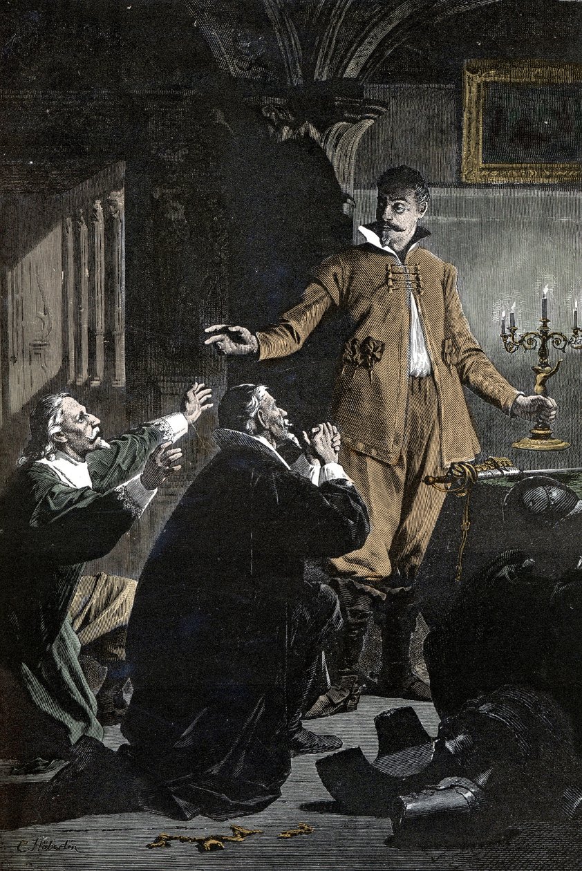 Trediveårskrig: Wallenstein advaret - Trediveårskrig (1618-1648): Albrecht (Albert) von Wallenstein (Waldstein) (1583-1634) isoleret i Boheme, gnavet af usikkerhed og overtro omgivet af læger og astrologer af Unknown artist