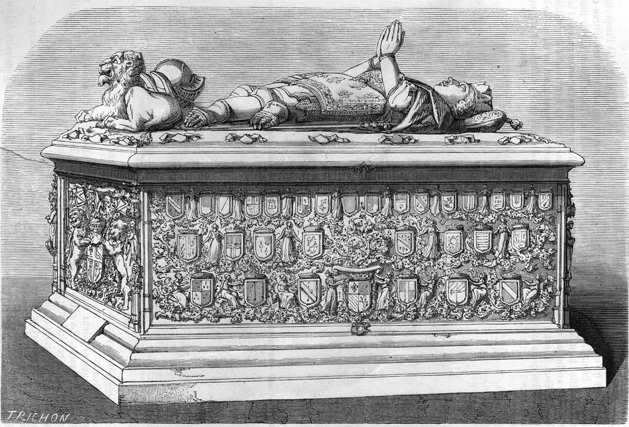 Grav af Karl den temerære hertug af Bourgogne (1433-1477). af Unknown artist