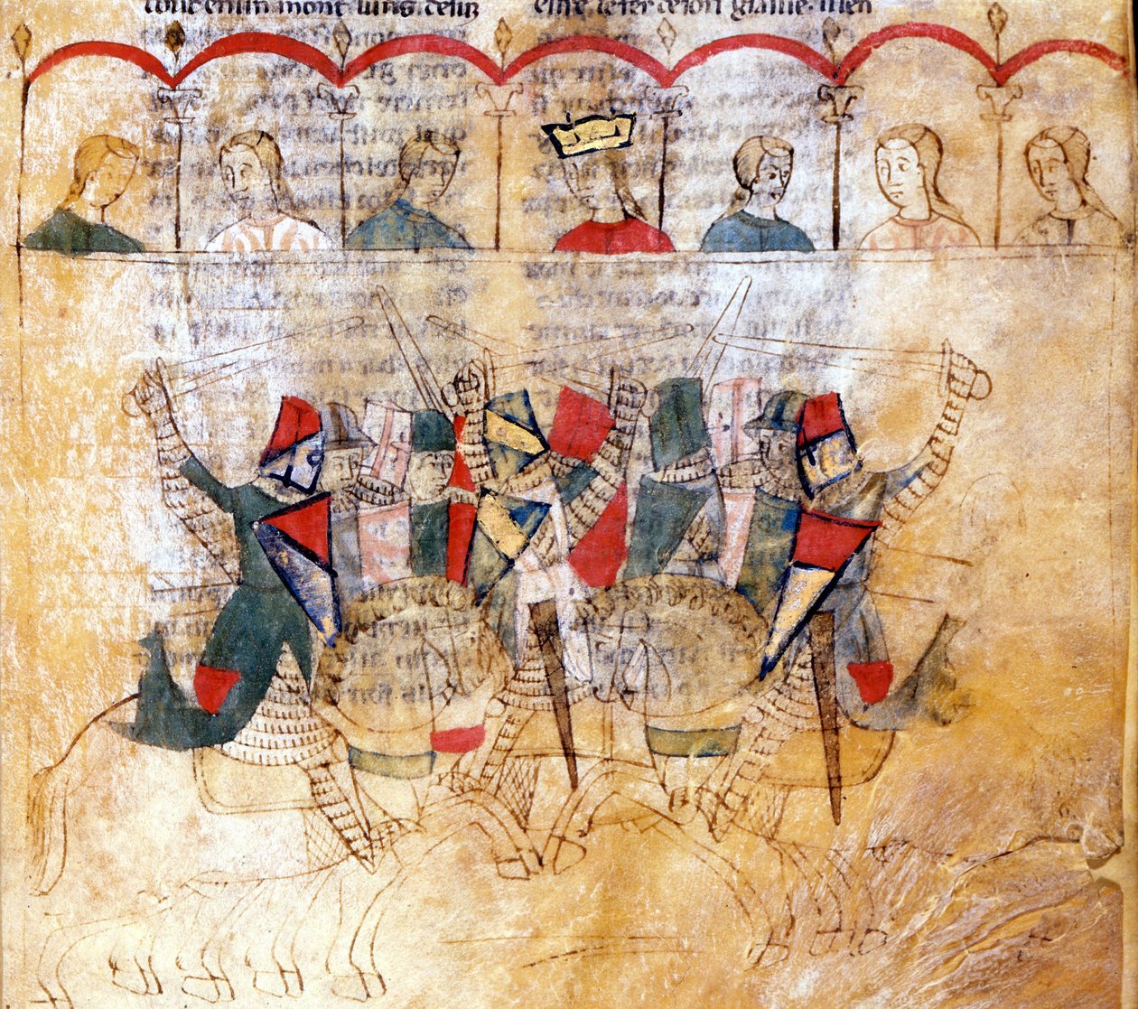 Turneringsscene efter manuskriptet "Lancelot du Lac"" 13. århundrede. Biblioteca Nazionale Marciana Venedig. af Unknown artist