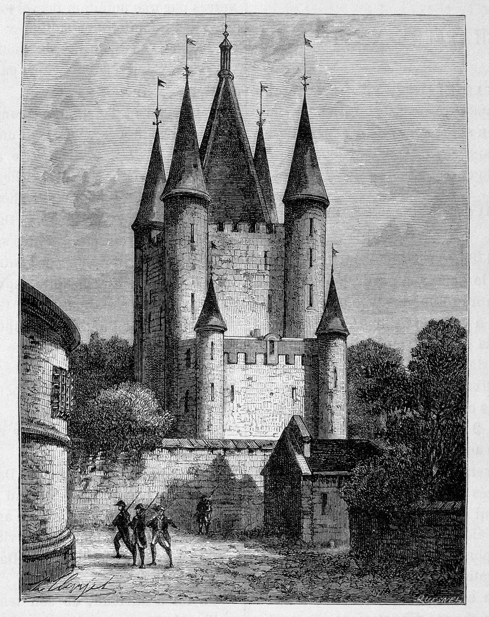 Tower of the Temple - Graving af Unknown artist