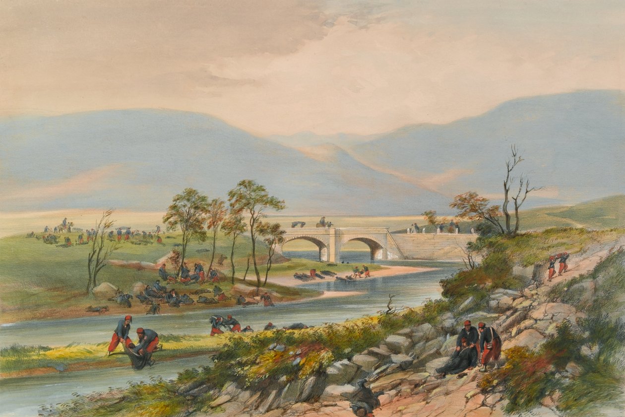 ?Traktir-broen efter slaget ved Tchernaya?, 1855 af Unknown