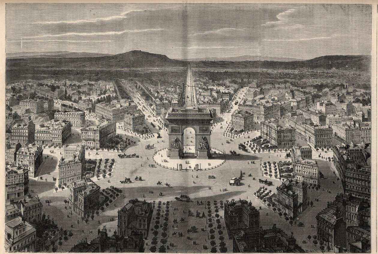 Transformationer af Paris under det andet imperium, Haussmann Paris: generel udsigt over rundkørslen af Place de l