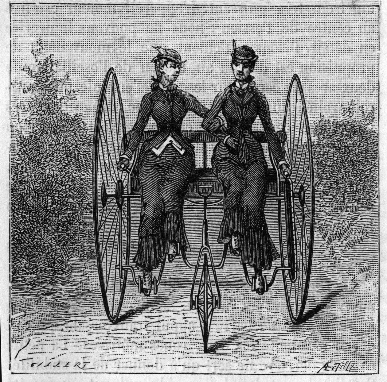 Trehjulede cykler på Stanley Club-udstillingen i London, England af Unknown artist