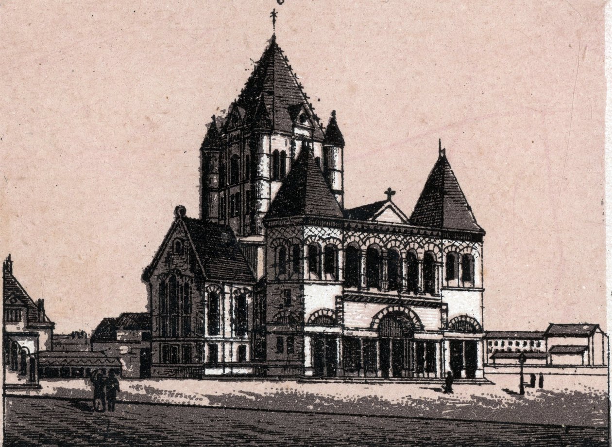 Trinity Church i New York, USA i "Verden illustrerer 168 visninger" Udateret (slutningen af det 19. århundrede) af Unknown artist