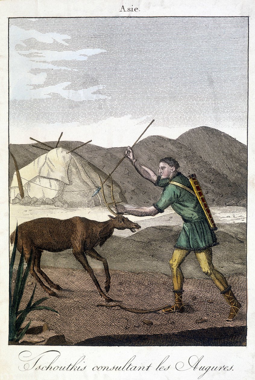 Tschutkis-mand, der konsulterer auspures (Asien). af Unknown artist