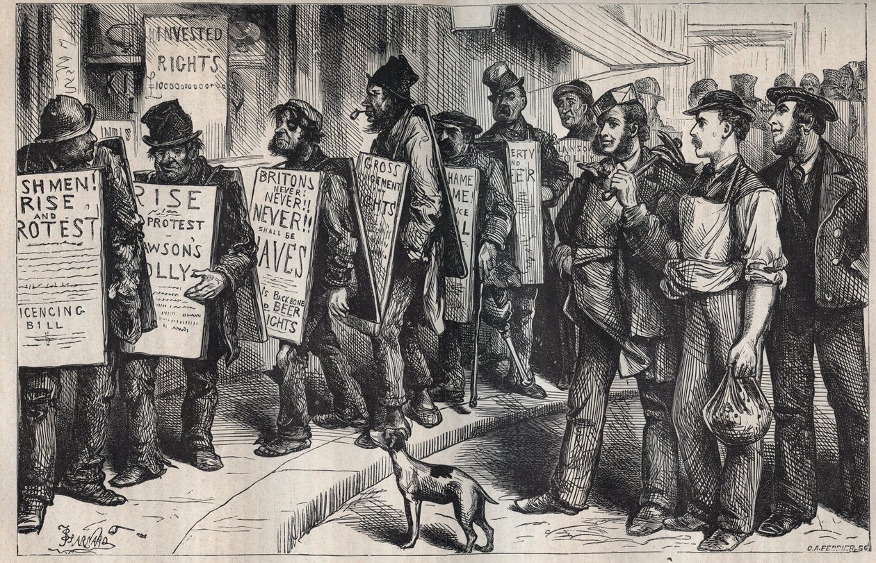USA: protest på vegne af Ligaen mod alkoholmisbrug 1875 af Unknown artist