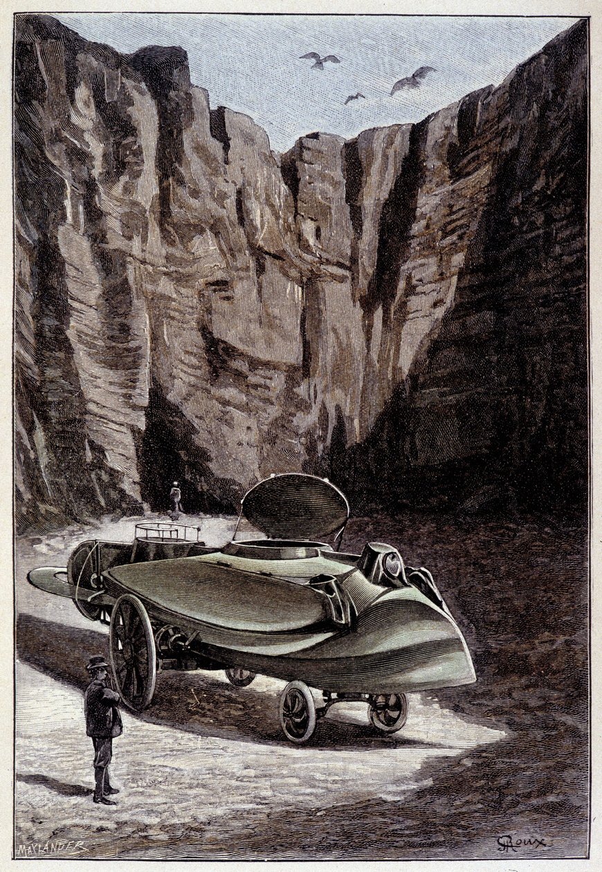 Vehicle "" fusiforme"" - i "" The Master of the World"" af Jules Verne af Roux af Unknown artist