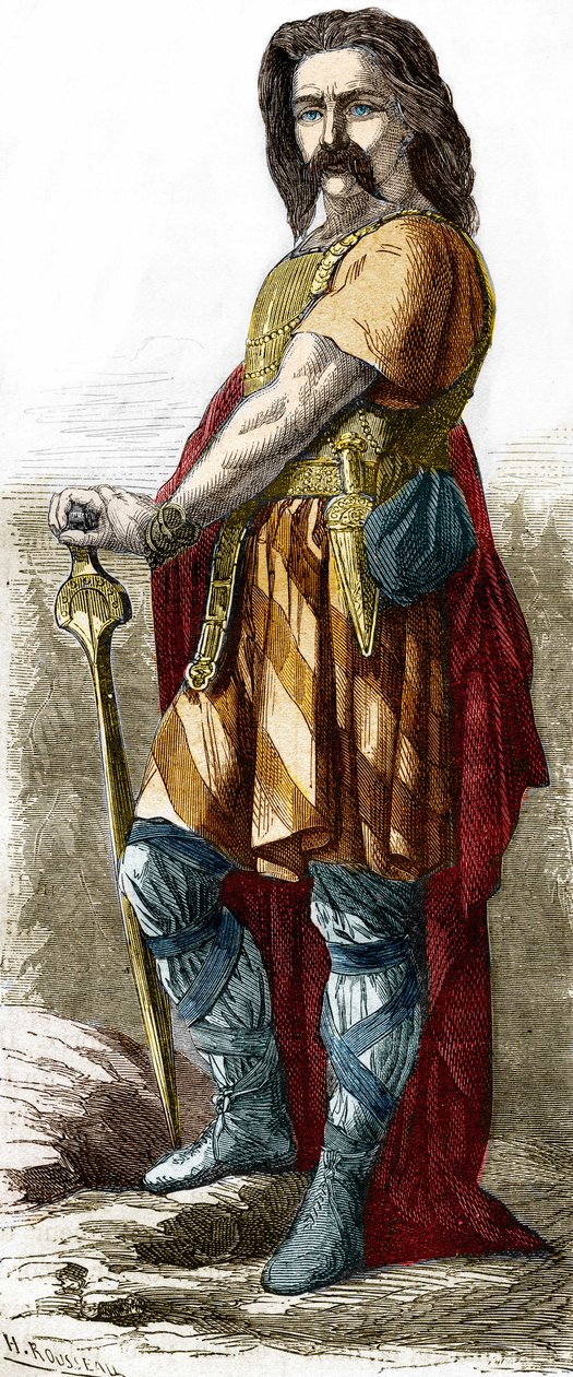 Vercingetorix (ca. 72-46 f.Kr.), Galliens høvding. af Unknown artist