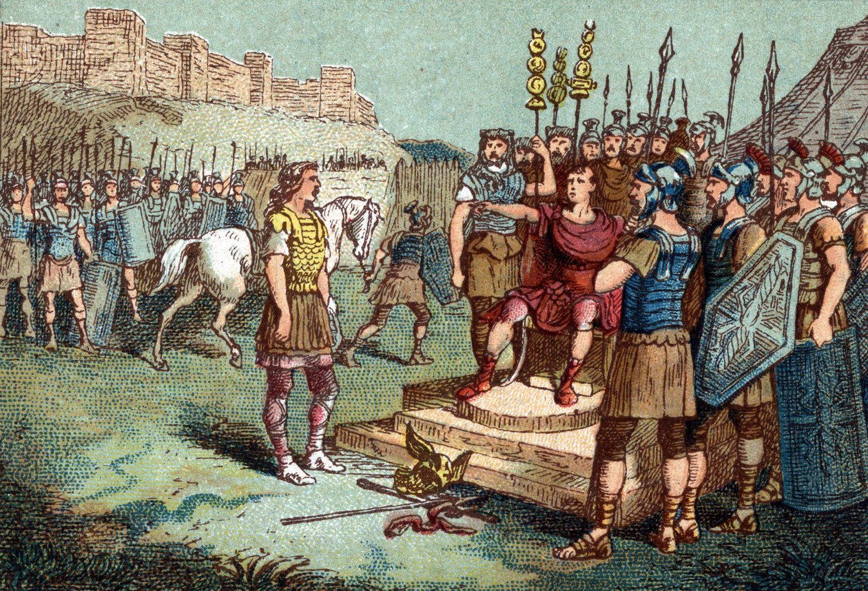 Vercingétorix, gallisk leder, gik til Julius Cæsar i 52 f.Kr. af Unknown artist