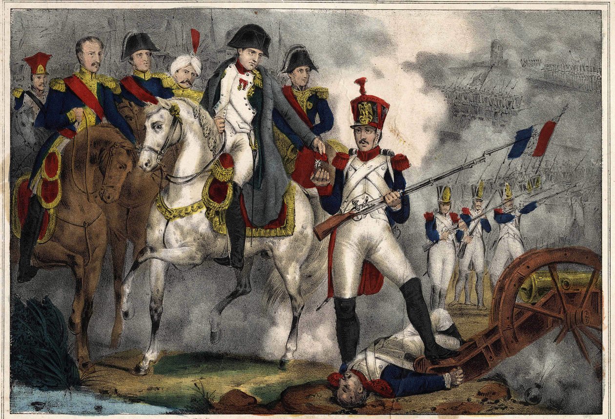 Victor modtog af Napoleon I Æreslegionens kors og rang af kaptajn på Wagrams slagmark for hans tapperhed, gravering i begyndelsen af det 19. århundrede af Unknown artist