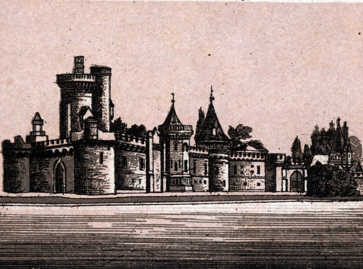 Wien, Østrig: udsigt over slottet Laxenburg (slottet Laxenburgh i Wien). i "" Verden illustrerer 168 visninger"" Udateret (slutningen af 1800-tallet) af Unknown artist