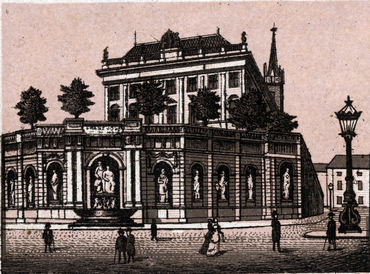 Wien, Østrig: udsigt over springvandet Francois Joseph (Francois-Joseph) (Francis Josephs springvand i Wien). i "" Verden illustrerer 168 visninger"" Udateret (slutningen af 1800-tallet) af Unknown artist