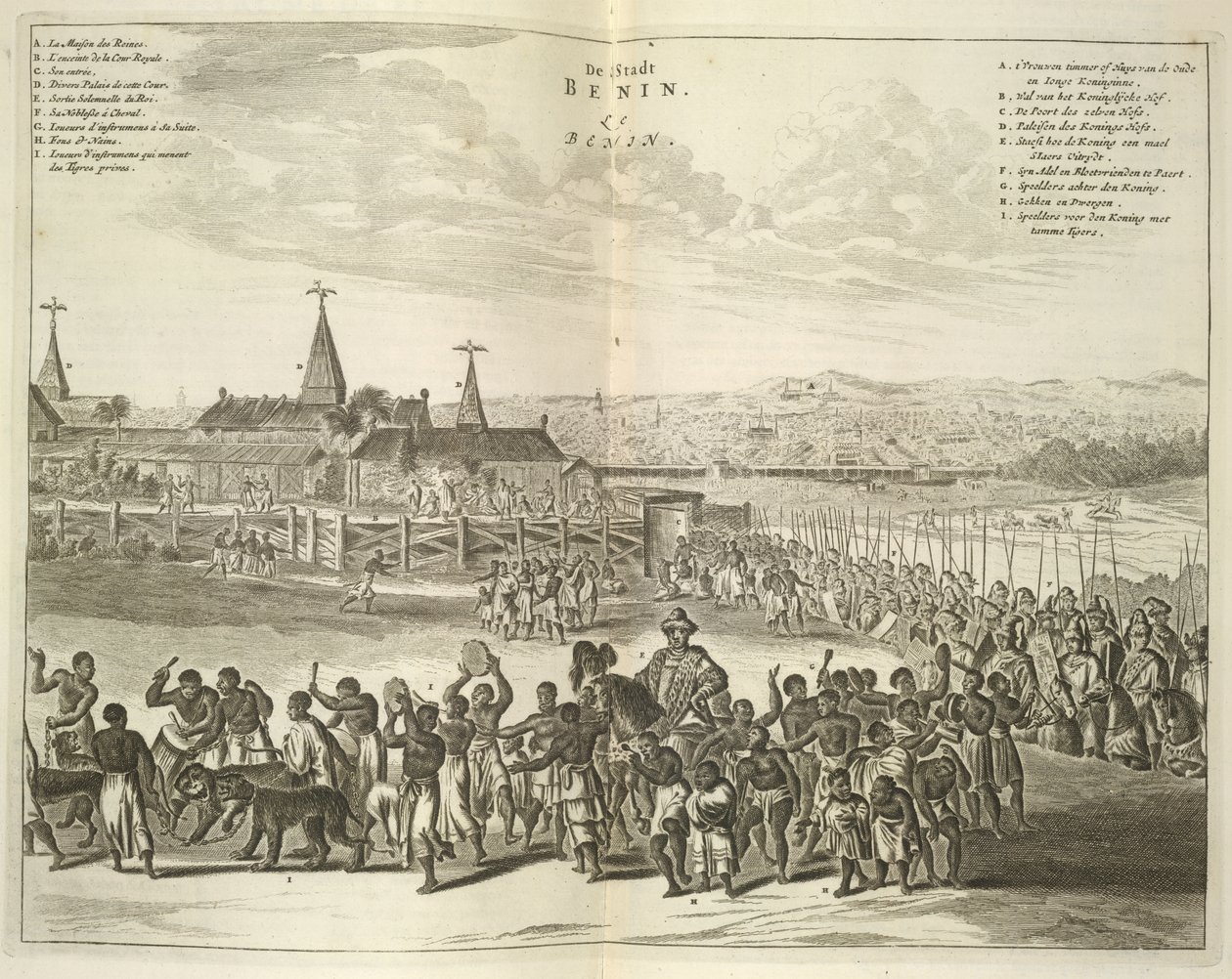 Udsigt over Benin. Procession af indfødte af Unknown artist