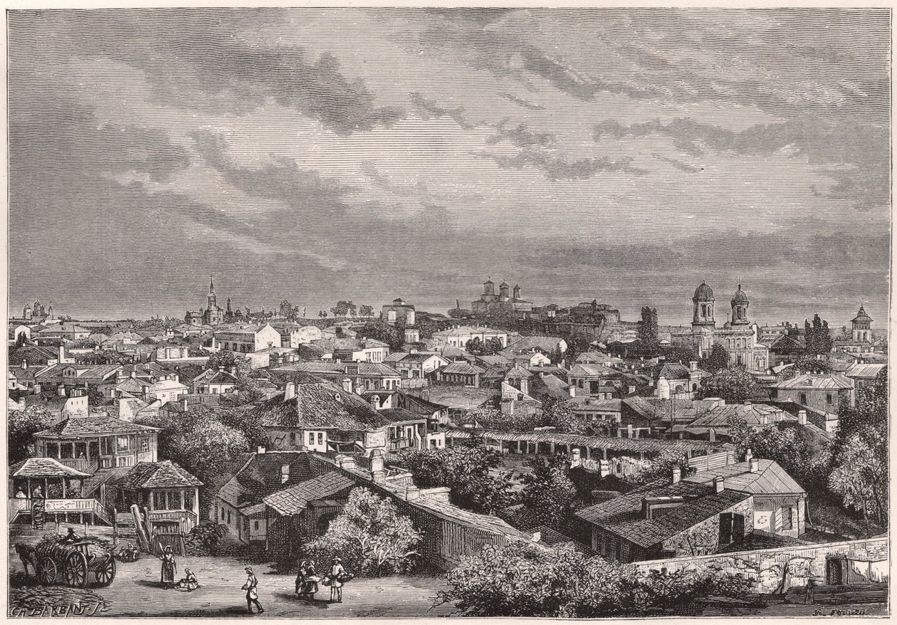 Udsigt over Bukarest i det XIX århundrede af Unknown