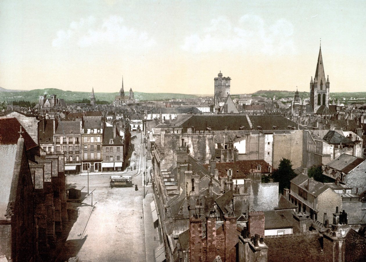 Udsigt over Dijon. Fotokrom v. 1890. af Unknown artist
