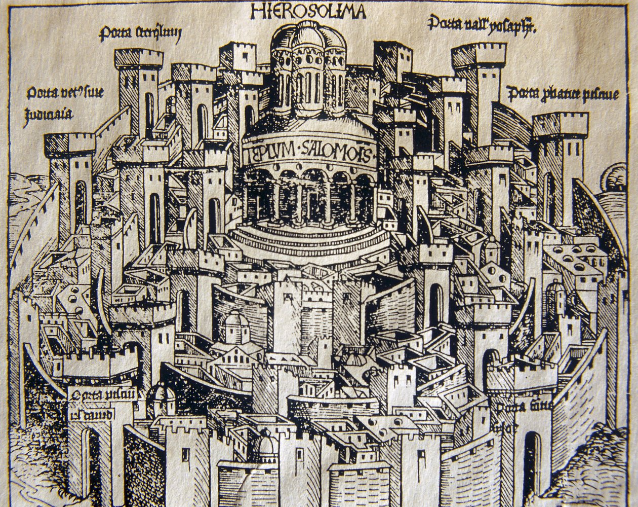 Udsigt over Jerusalem i middelalderen af Unknown artist