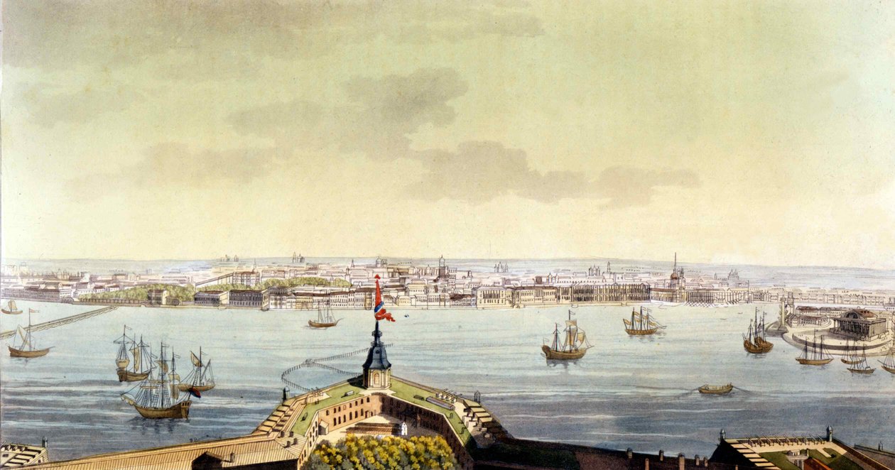 Udsigt over Sankt Petersborg - i Det gamle og moderne kostume af J. Ferrario, red. Milano af Unknown artist