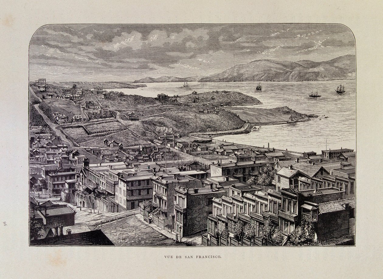 Udsigt over San Francisco i det 19. århundrede af Unknown artist