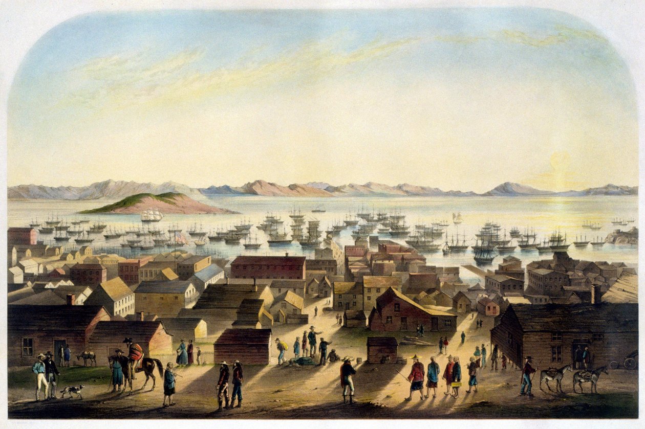 Udsigt over San Francisco. sd. ca. 1860 af Unknown artist