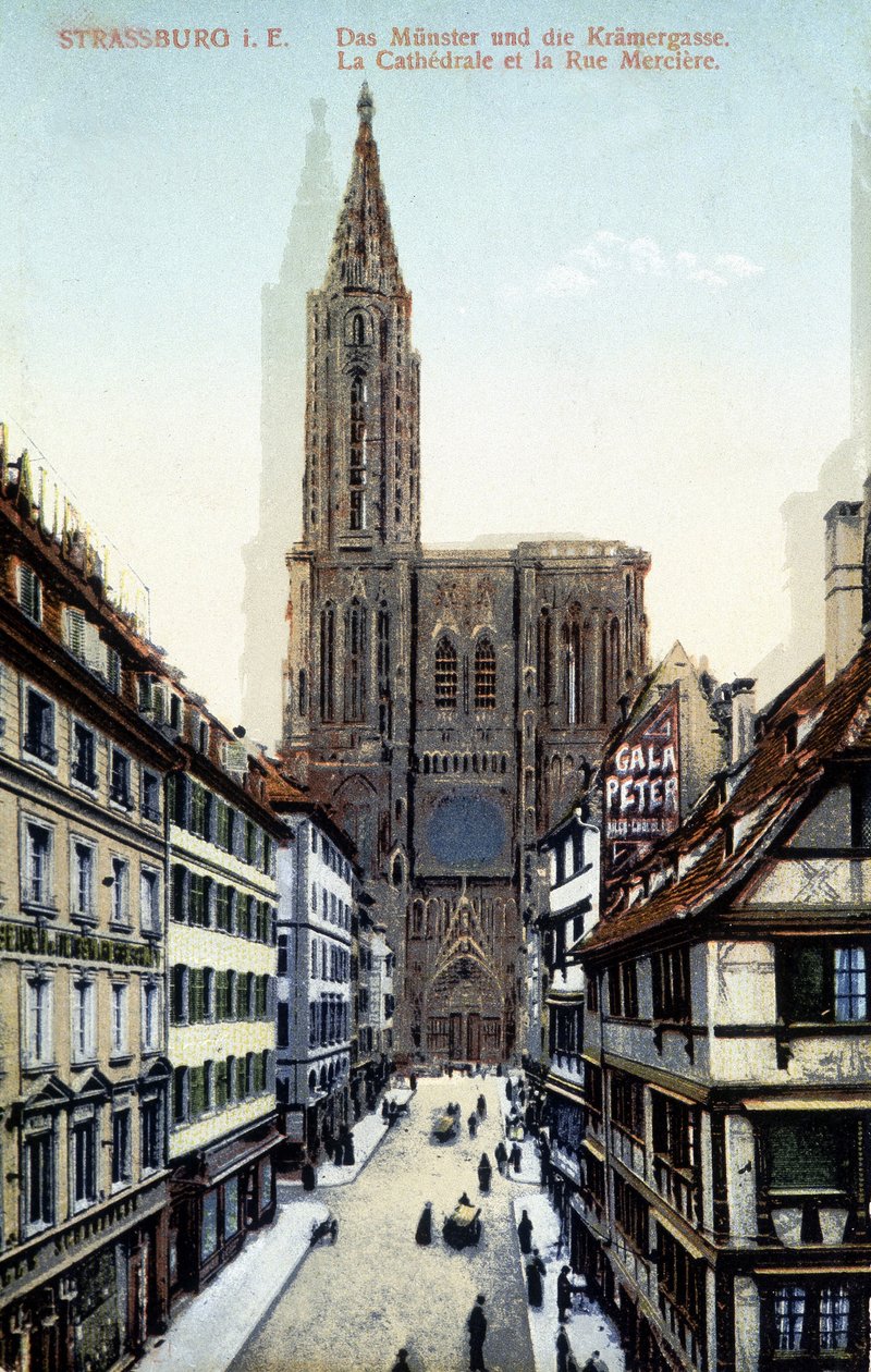 Udsigt over Strasbourg-katedralen i slutningen af det 19. århundrede af Unknown artist