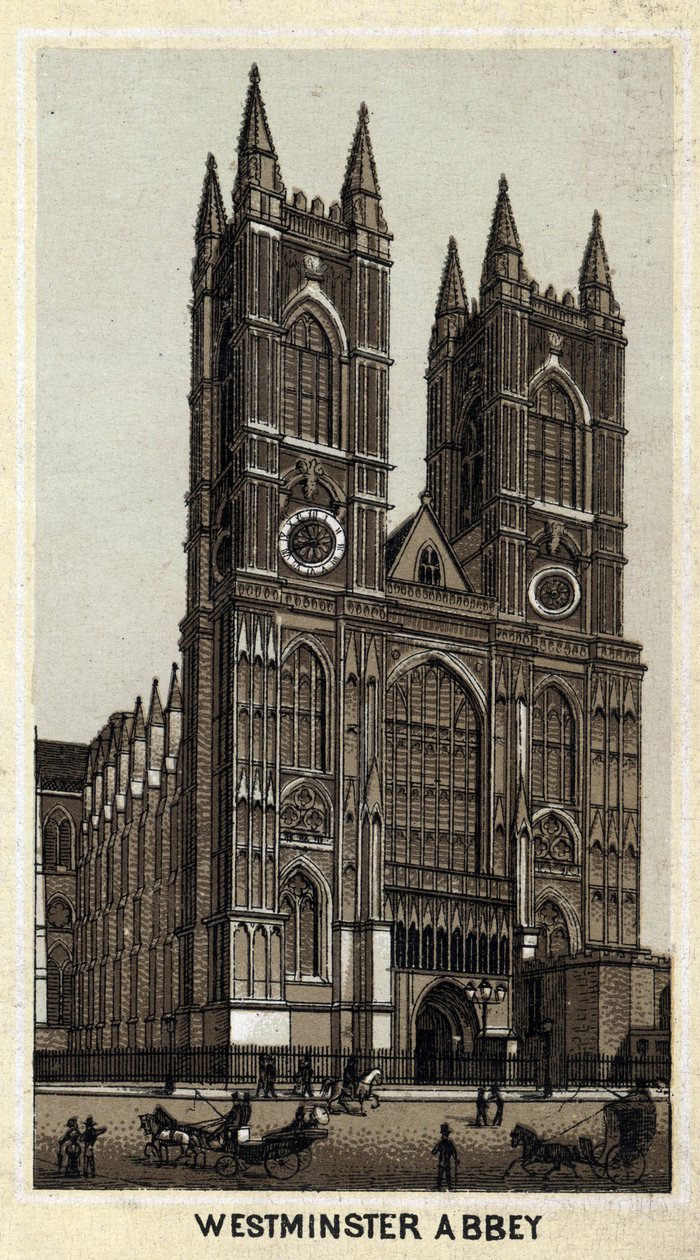 Udsigt over Westminster Abbey, London, England. af Unknown artist