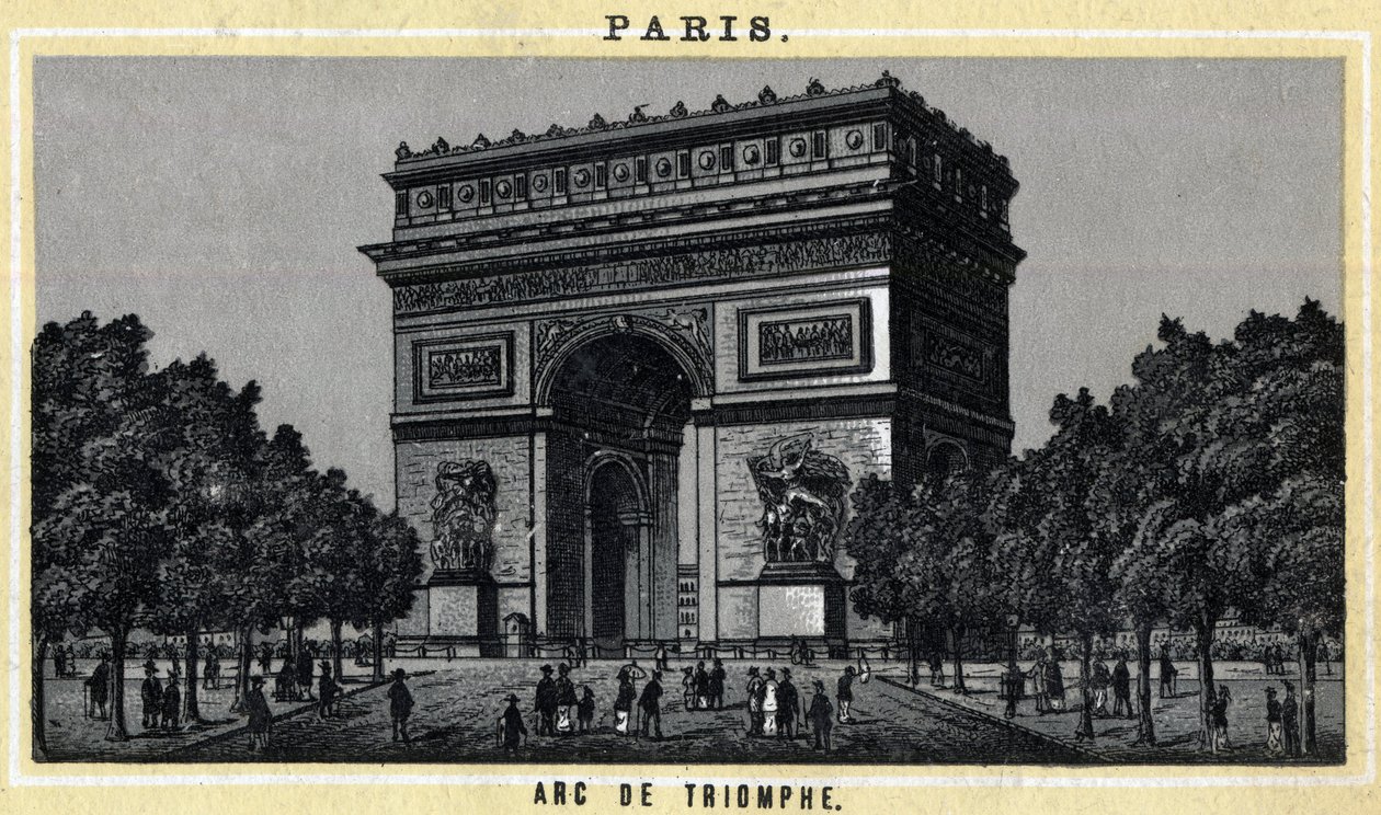Udsigt over Triumfbuen i Paris. af Unknown artist