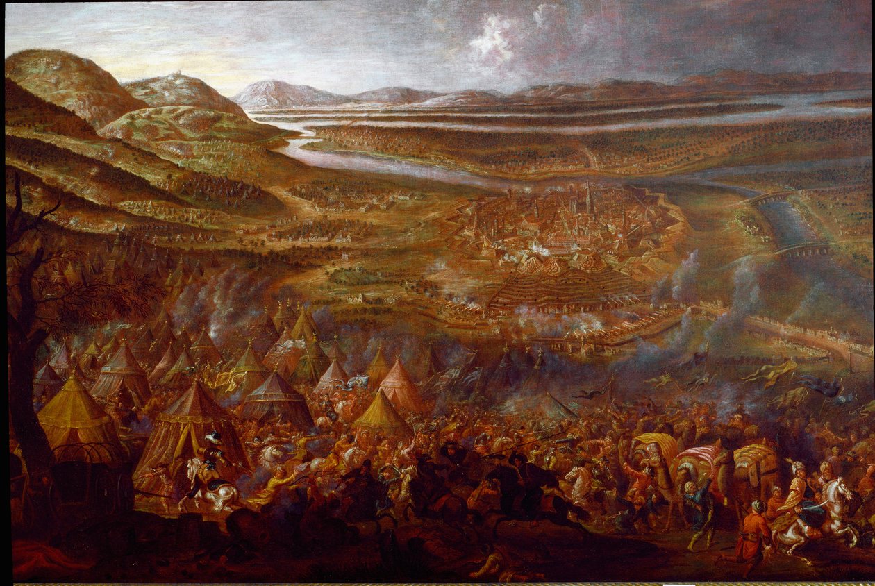 Udsigt over slaget ved Wien den 12/09/1683 på bakken ved Kahlenberg (maleri af Unknown artist