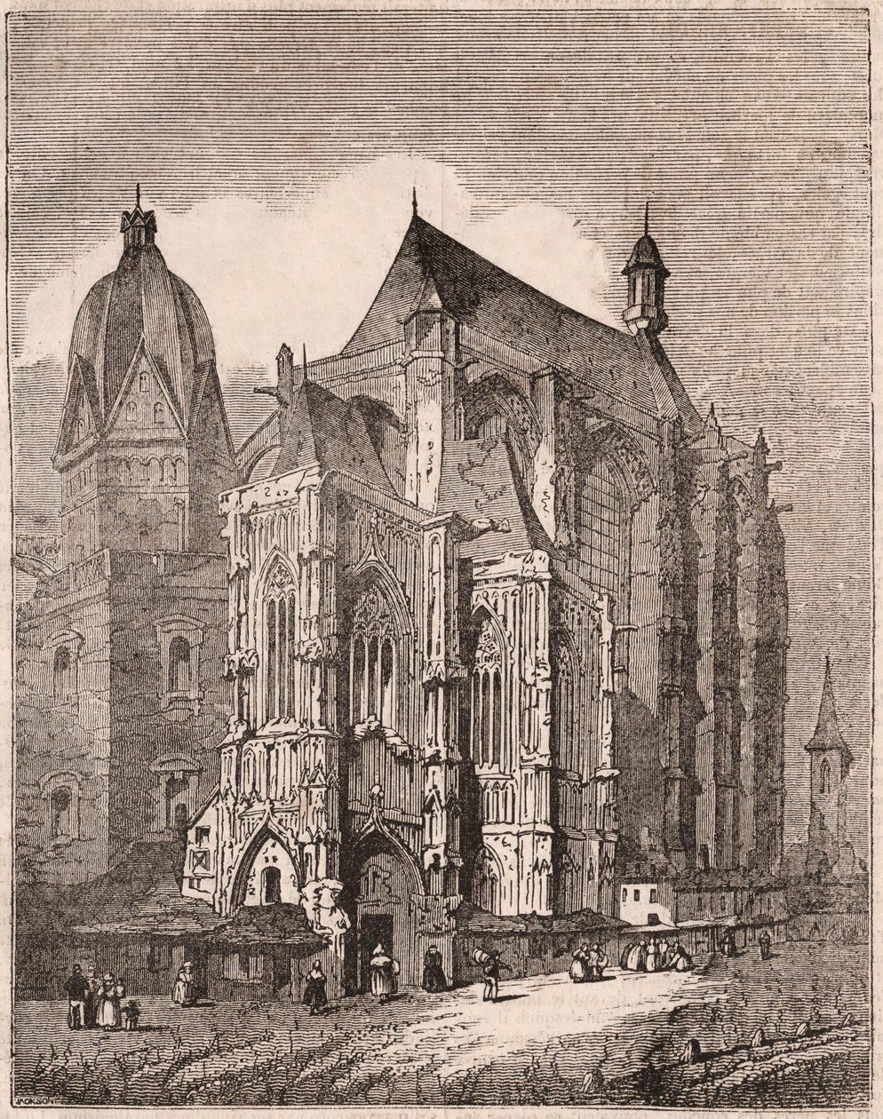 Udsigt over domkirken i Aachen, Rheinland-Westfalen, Tyskland af Unknown