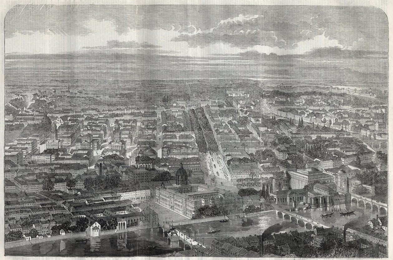 Udsigt over byen Berlin (Berlino) i 1858. af Unknown artist